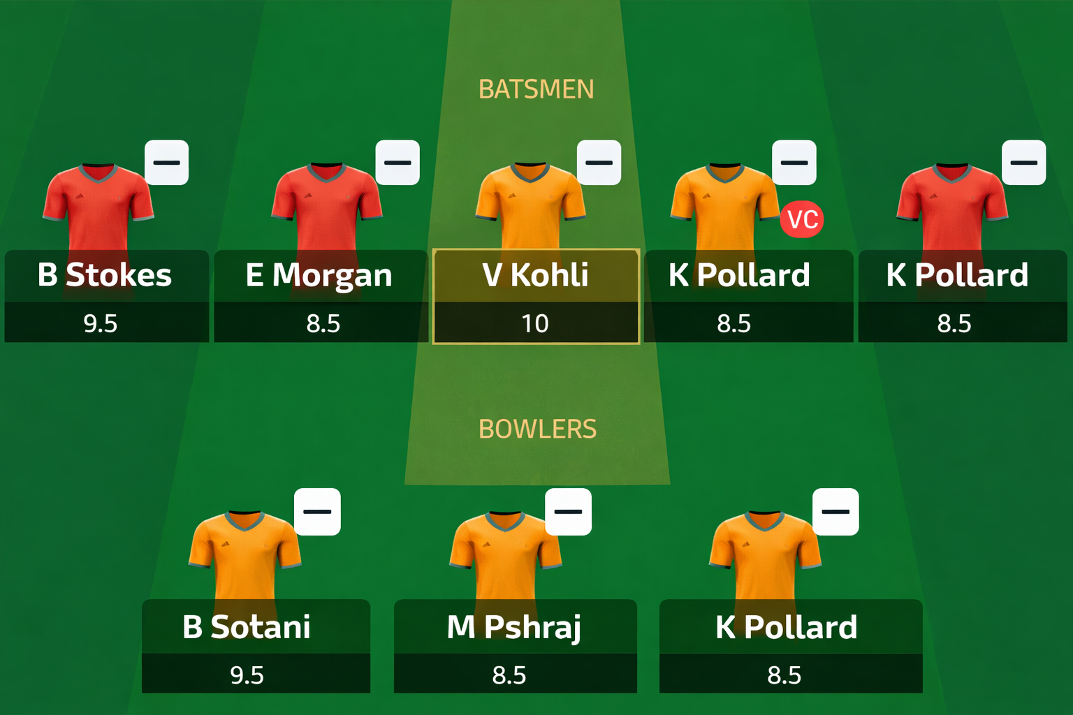 Team generator screen